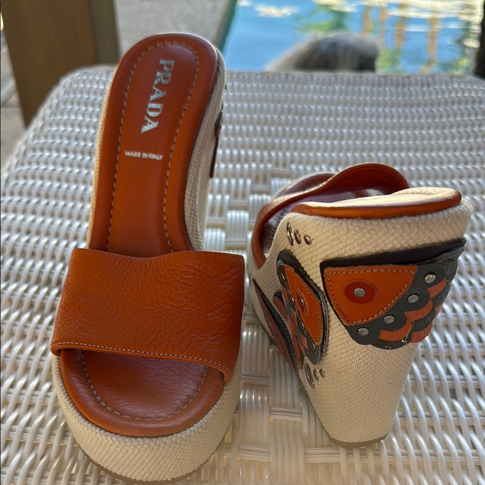 Prada Brown Leather Mules - Picture 2 of 8
